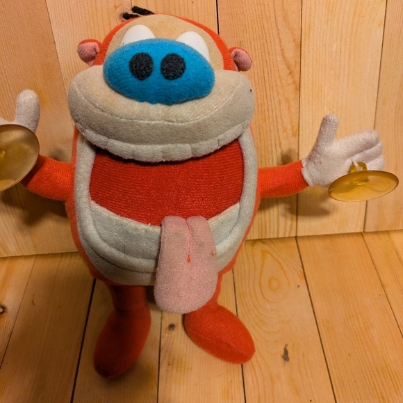 Vintage Nickelodeon ren and stimpy Red and Blue Plush Stuffed Animal Toy - Picture 3 of 8